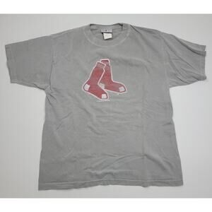 Boston Red Sox Shirt Youth Large Gray MLB Baseball Logo Graphic Short Sleeve